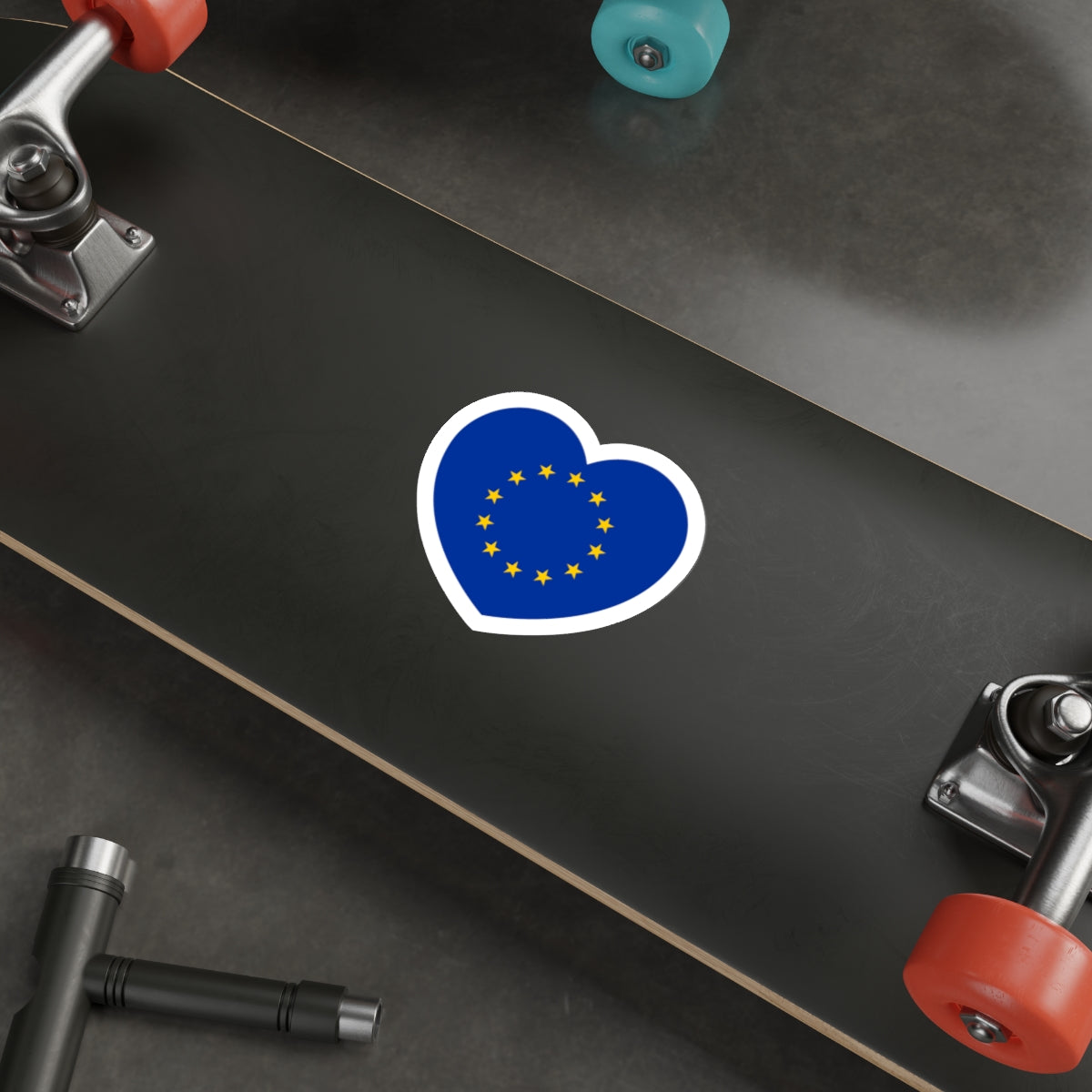 Heart Flag of the European Union - STICKER Vinyl Die-Cut Decal-The Sticker Space