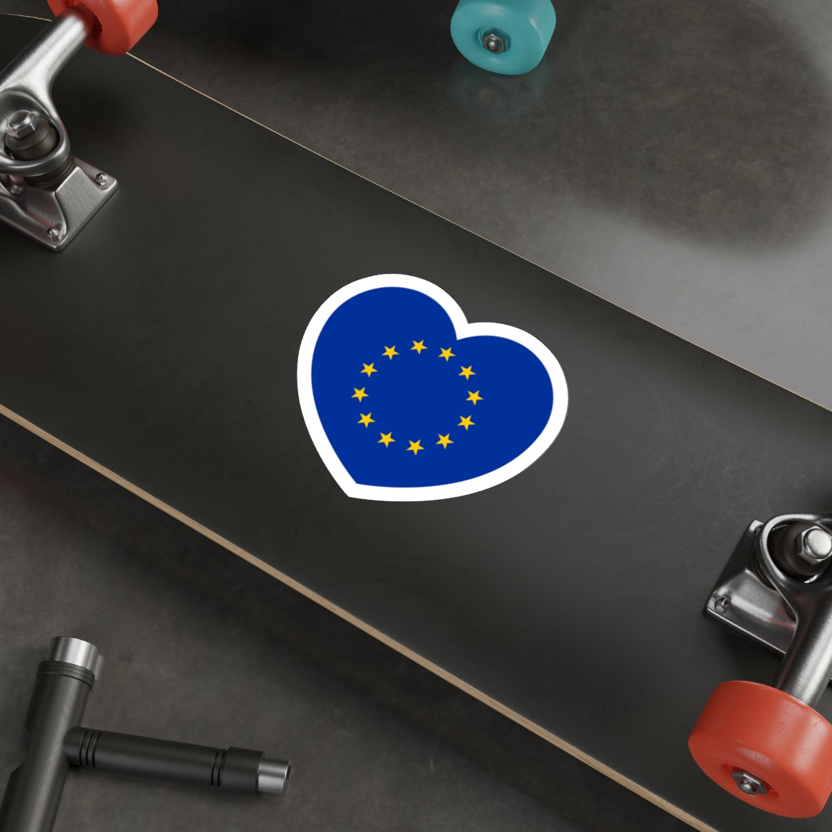 Heart Flag of the European Union - STICKER Vinyl Die-Cut Decal-The Sticker Space