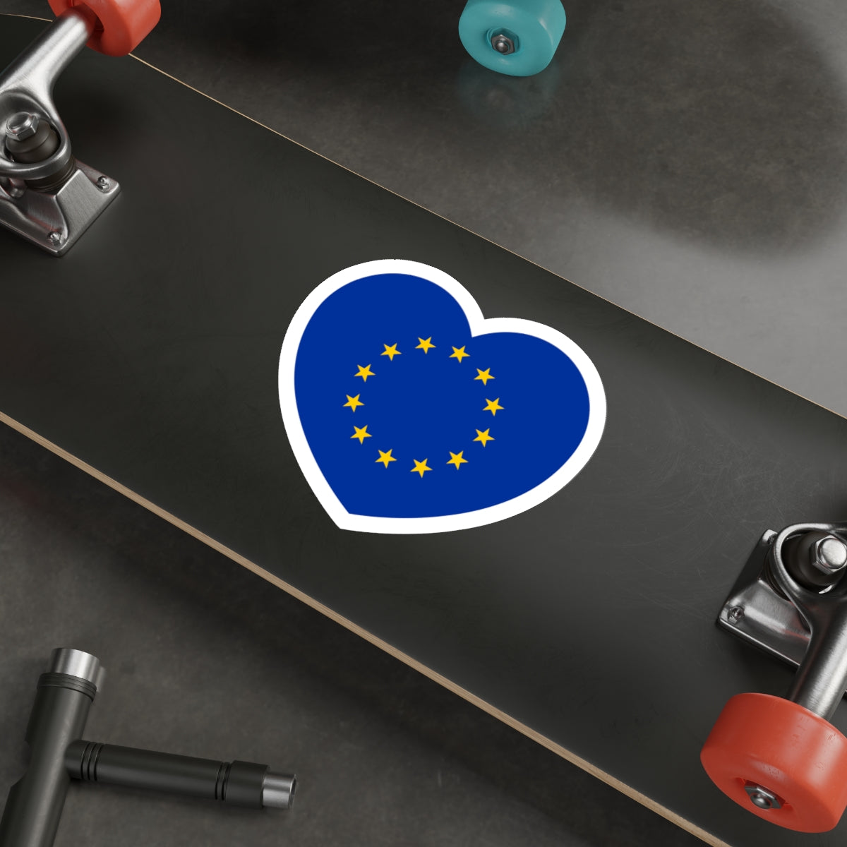 Heart Flag of the European Union - STICKER Vinyl Die-Cut Decal-The Sticker Space