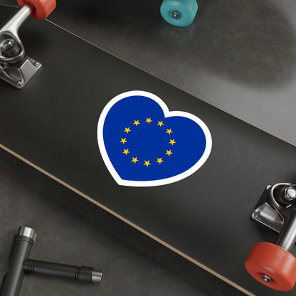 Heart Flag of the European Union - STICKER Vinyl Die-Cut Decal-The Sticker Space