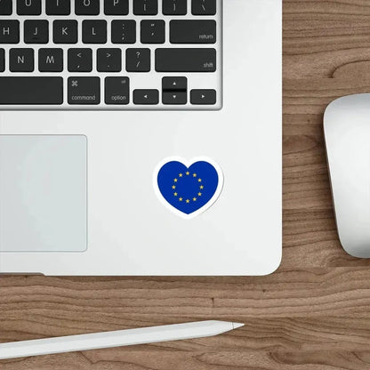 Heart Flag of the European Union - STICKER Vinyl Die-Cut Decal - The Sticker Space