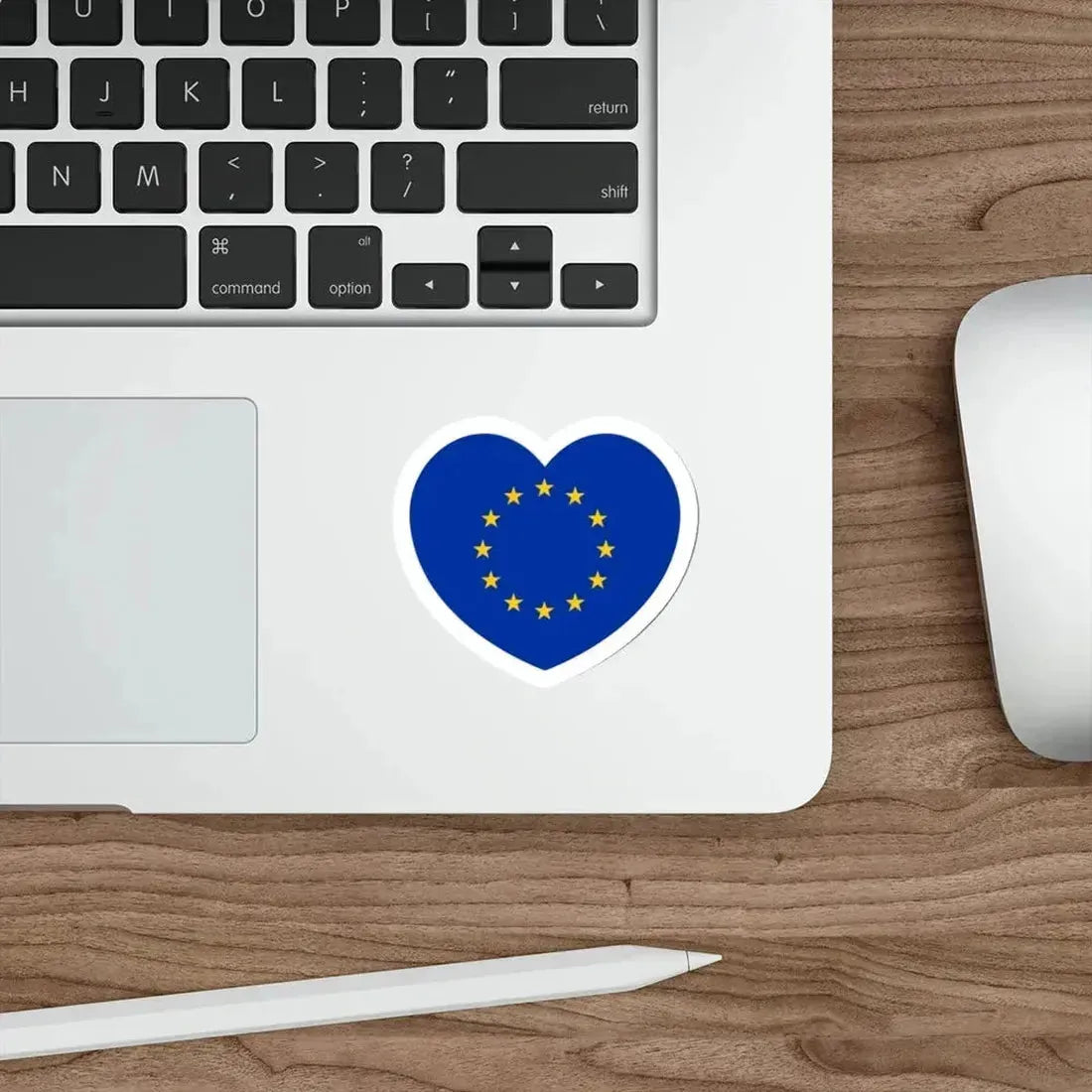 Heart Flag of the European Union - STICKER Vinyl Die-Cut Decal - The Sticker Space