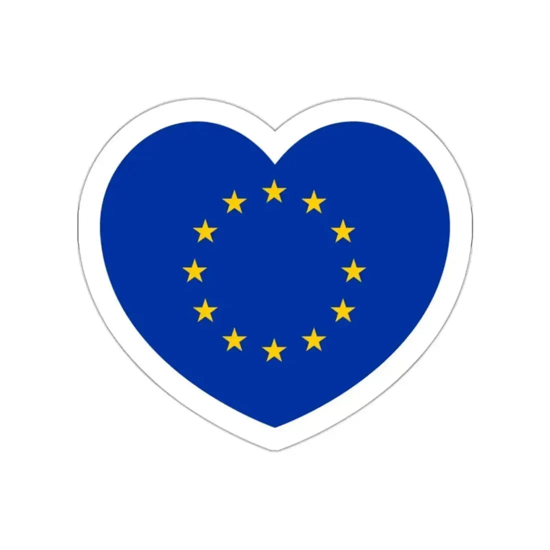 Heart Flag of the European Union - STICKER Vinyl Die-Cut Decal White Die-Cut 2 Inch - The Sticker Space