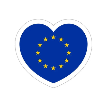Heart Flag of the European Union - STICKER Vinyl Die-Cut Decal White Die-Cut 2 Inch - The Sticker Space