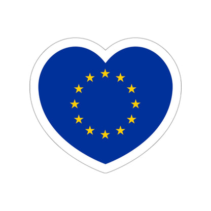 Heart Flag of the European Union - STICKER Vinyl Die-Cut Decal-White-The Sticker Space