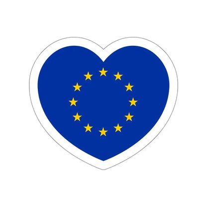 Heart Flag of the European Union - STICKER Vinyl Die-Cut Decal White Die-Cut 3 Inch - The Sticker Space