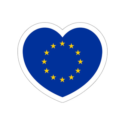 Heart Flag of the European Union - STICKER Vinyl Die-Cut Decal-White-The Sticker Space