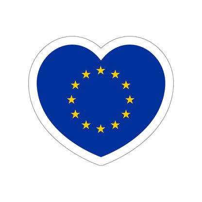 Heart Flag of the European Union - STICKER Vinyl Die-Cut Decal-White-The Sticker Space