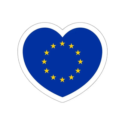 Heart Flag of the European Union - STICKER Vinyl Die-Cut Decal White Die-Cut 5 Inch - The Sticker Space