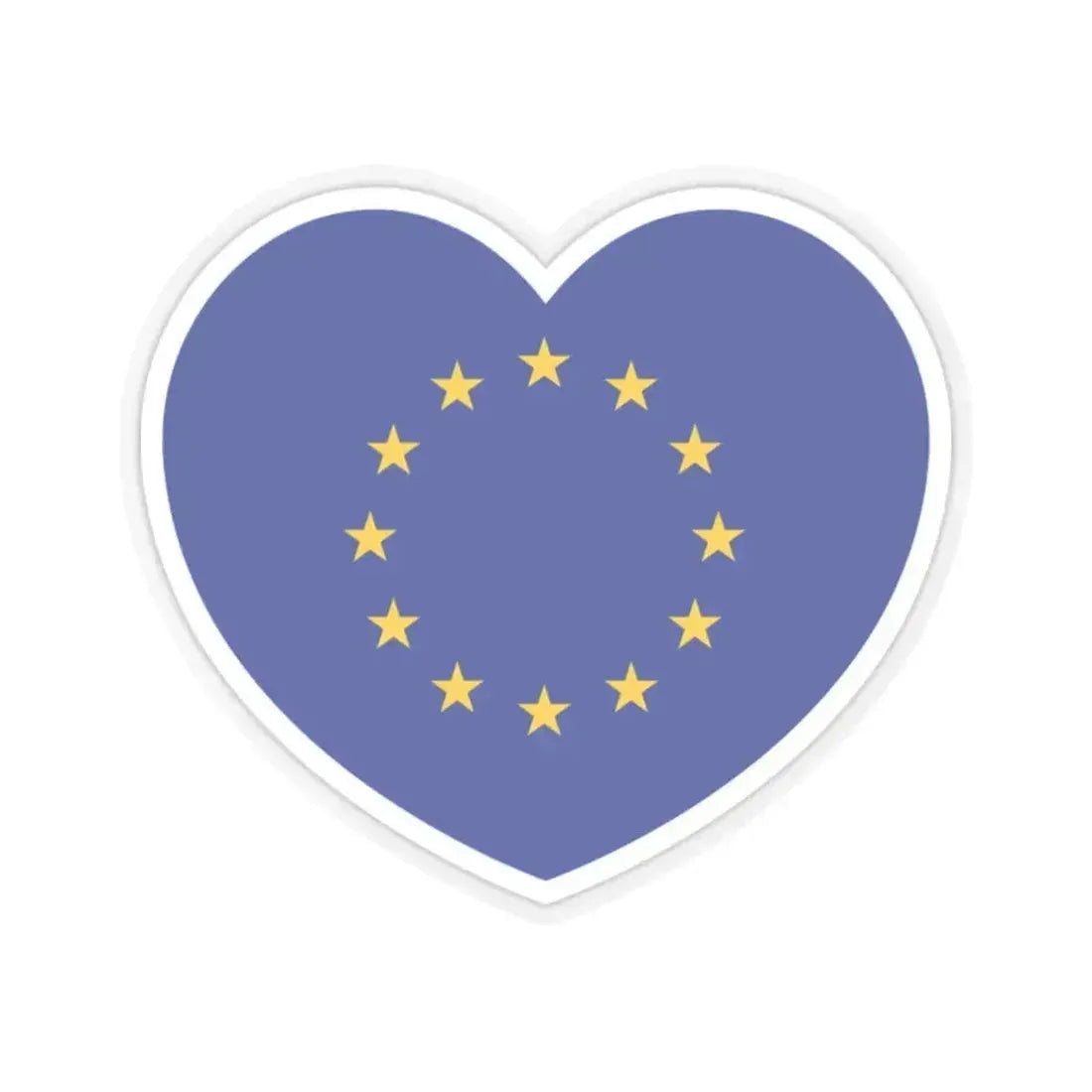 Heart Flag of the European Union - STICKER Vinyl Kiss-Cut Decal 2 Inch Transparent - The Sticker Space