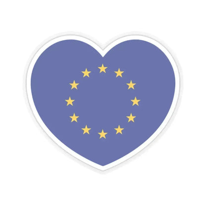Heart Flag of the European Union - STICKER Vinyl Kiss-Cut Decal 2 Inch Transparent - The Sticker Space