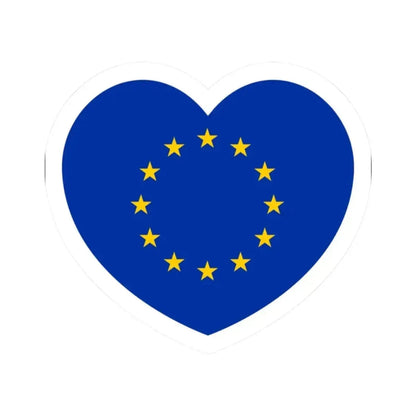Heart Flag of the European Union - STICKER Vinyl Kiss-Cut Decal 2 Inch White - The Sticker Space