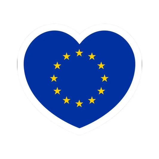 Heart Flag of the European Union - STICKER Vinyl Kiss-Cut Decal 2 Inch White - The Sticker Space