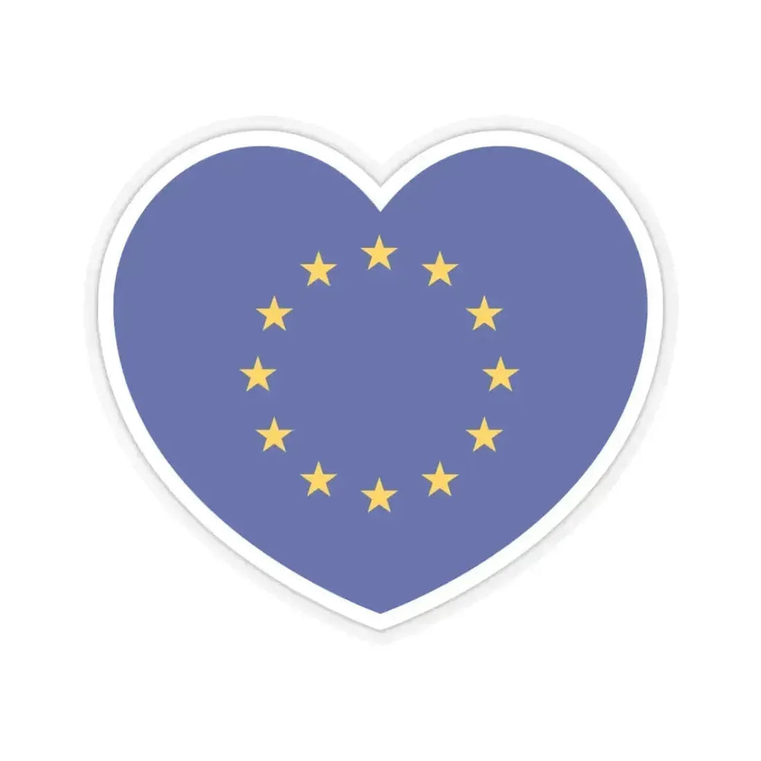 Heart Flag of the European Union - STICKER Vinyl Kiss-Cut Decal 3 Inch Transparent - The Sticker Space