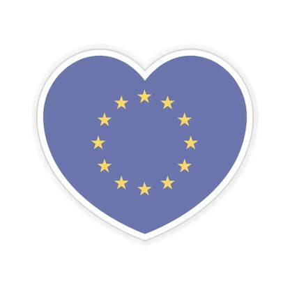 Heart Flag of the European Union - STICKER Vinyl Kiss-Cut Decal 3 Inch Transparent - The Sticker Space