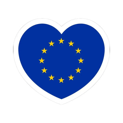 Heart Flag of the European Union - STICKER Vinyl Kiss-Cut Decal 3 Inch White - The Sticker Space