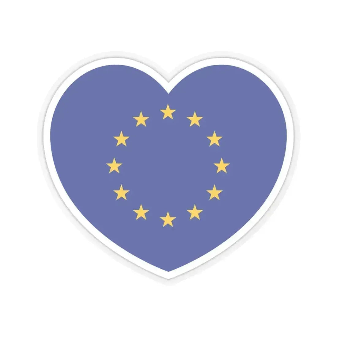 Heart Flag of the European Union - STICKER Vinyl Kiss-Cut Decal 4 Inch Transparent - The Sticker Space