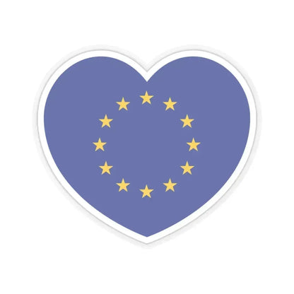 Heart Flag of the European Union - STICKER Vinyl Kiss-Cut Decal 4 Inch Transparent - The Sticker Space