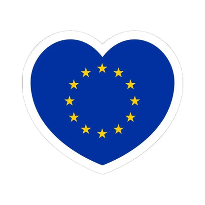 Heart Flag of the European Union - STICKER Vinyl Kiss-Cut Decal 4 Inch White - The Sticker Space