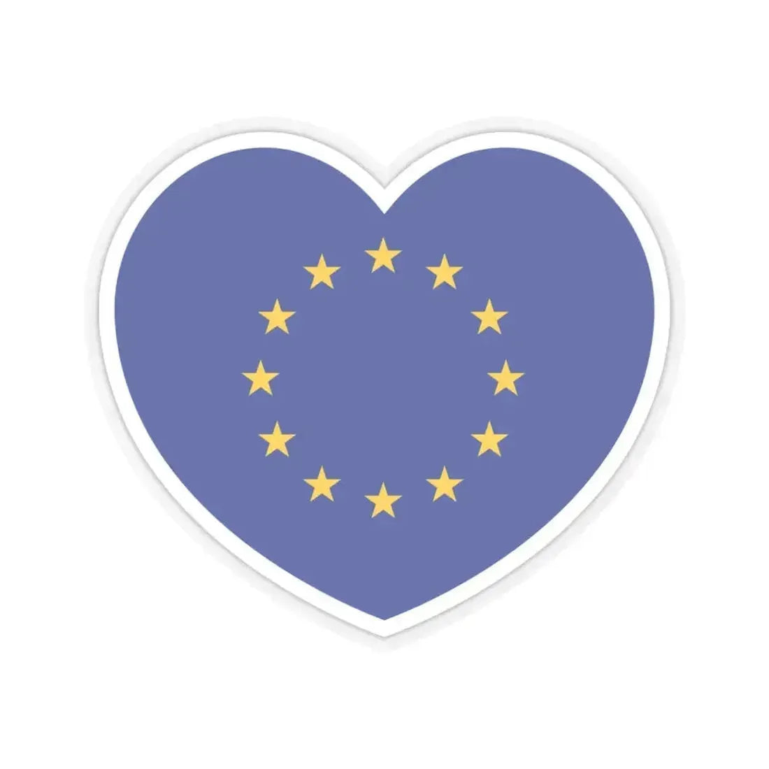 Heart Flag of the European Union - STICKER Vinyl Kiss-Cut Decal 6 Inch Transparent - The Sticker Space