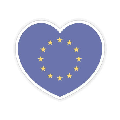 Heart Flag of the European Union - STICKER Vinyl Kiss-Cut Decal 6 Inch Transparent - The Sticker Space