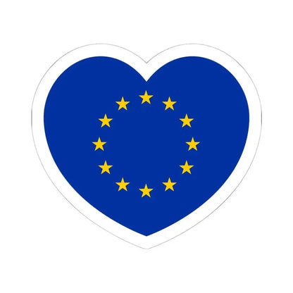 Heart Flag of the European Union - STICKER Vinyl Kiss-Cut Decal 6 Inch White - The Sticker Space