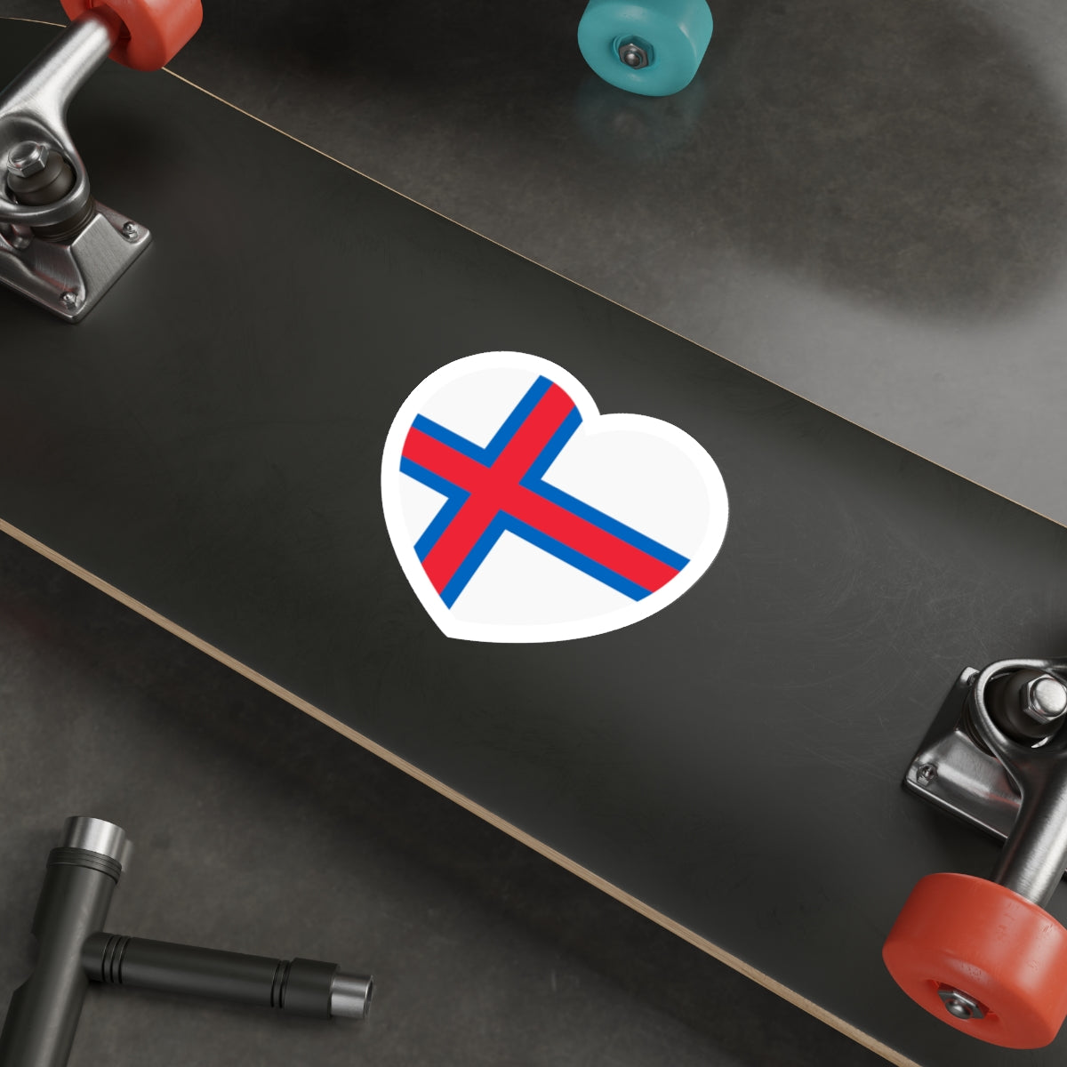 Heart Flag of the Faroe Islands - STICKER Vinyl Die-Cut Decal-The Sticker Space