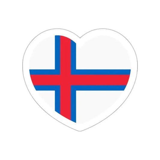Heart Flag of the Faroe Islands - STICKER Vinyl Die-Cut Decal White Die-Cut 2 Inch - The Sticker Space