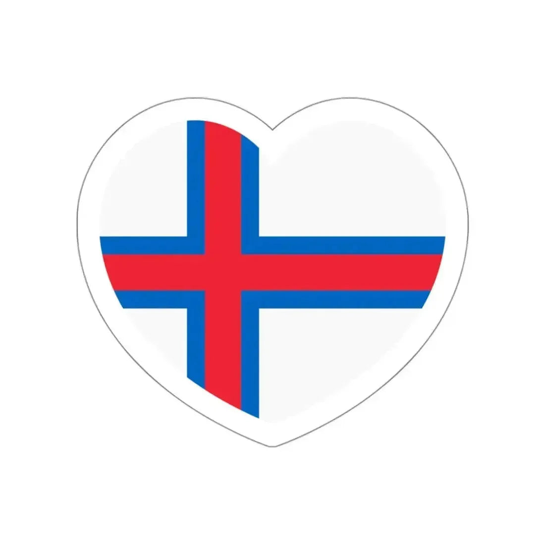 Heart Flag of the Faroe Islands - STICKER Vinyl Die-Cut Decal White Die-Cut 3 Inch - The Sticker Space