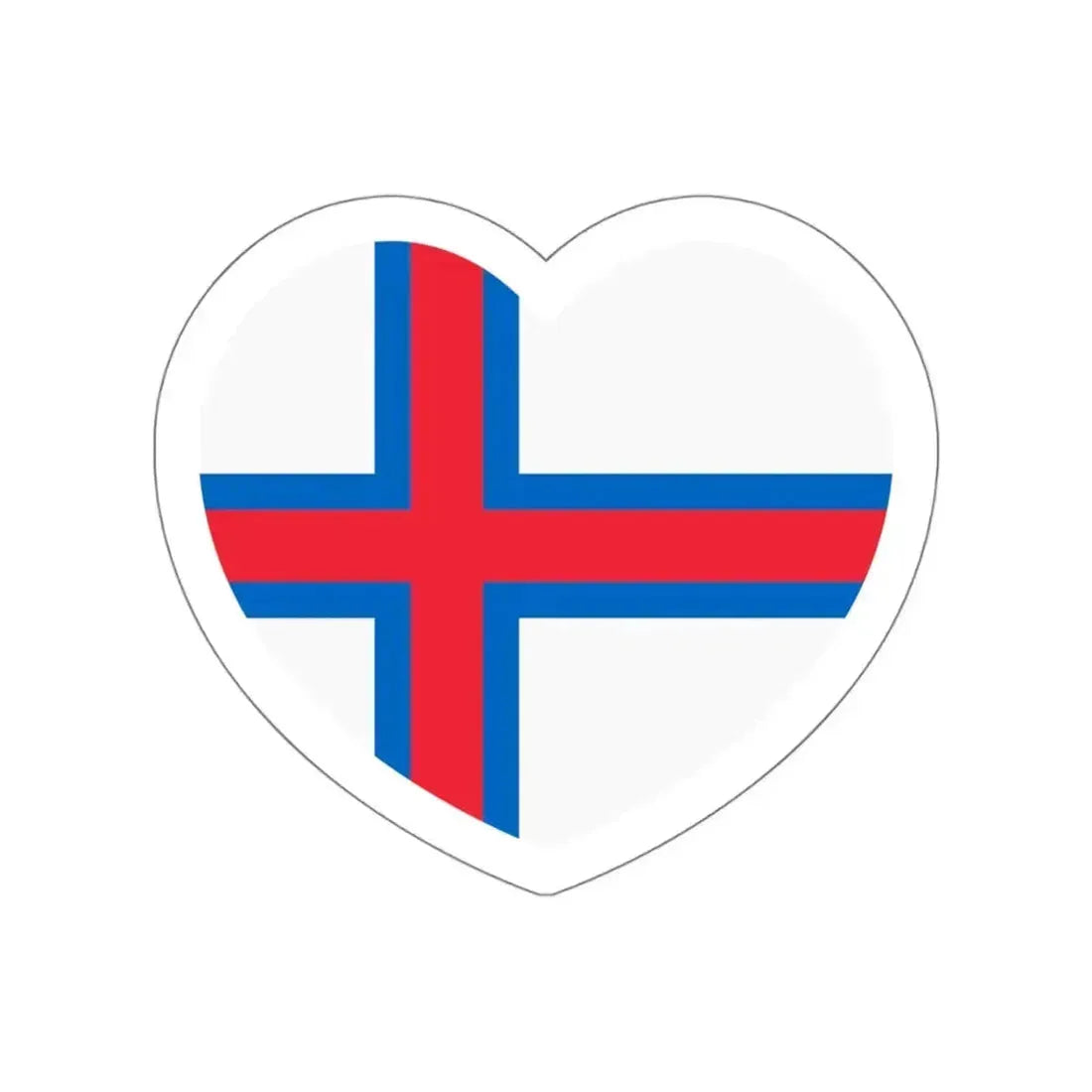 Heart Flag of the Faroe Islands - STICKER Vinyl Die-Cut Decal White Die-Cut 6 Inch - The Sticker Space
