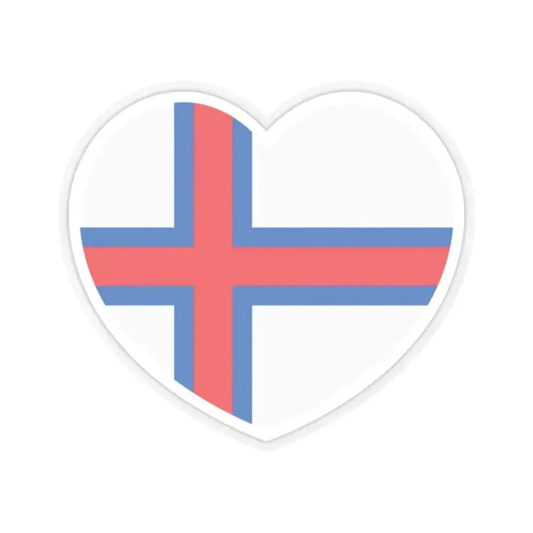 Heart Flag of the Faroe Islands - STICKER Vinyl Kiss-Cut Decal 2 Inch Transparent - The Sticker Space