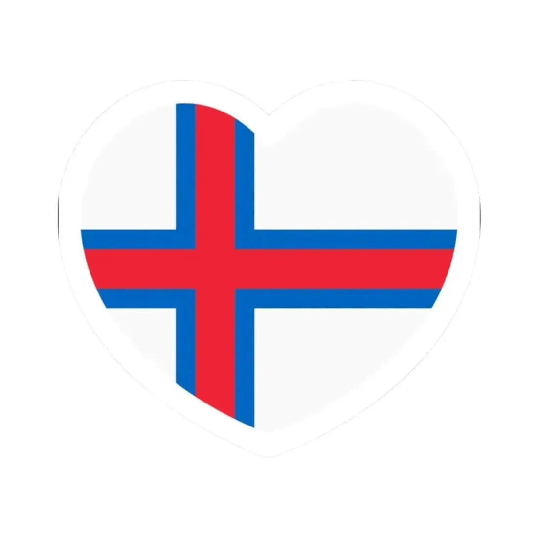 Heart Flag of the Faroe Islands - STICKER Vinyl Kiss-Cut Decal 2 Inch White - The Sticker Space