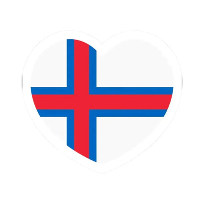 Heart Flag of the Faroe Islands - STICKER Vinyl Kiss-Cut Decal 2 Inch White - The Sticker Space