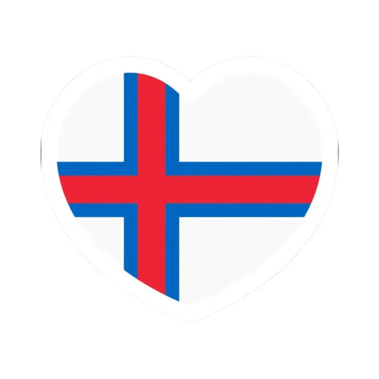 Heart Flag of the Faroe Islands - STICKER Vinyl Kiss-Cut Decal 2 Inch White - The Sticker Space