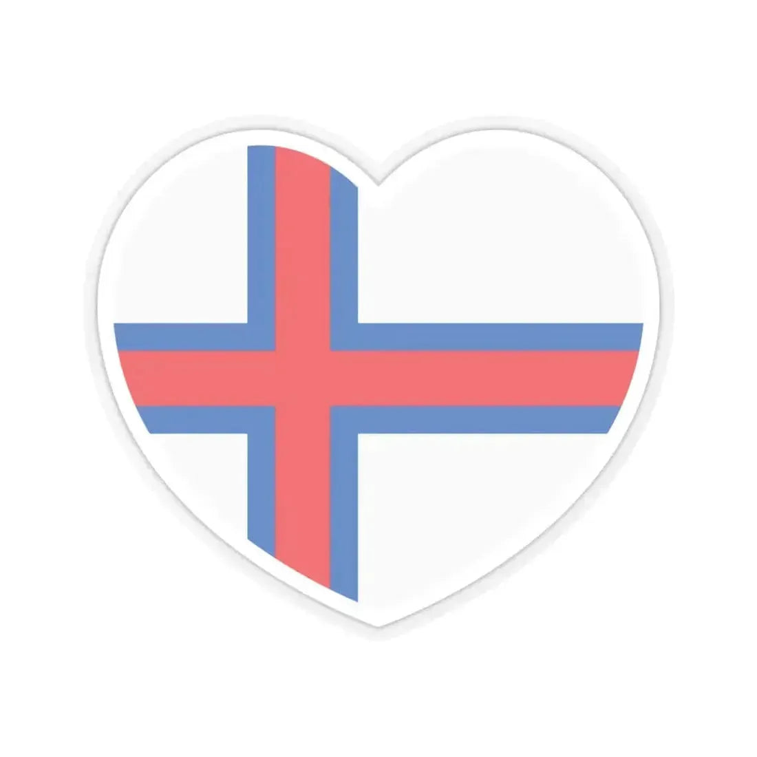 Heart Flag of the Faroe Islands - STICKER Vinyl Kiss-Cut Decal 4 Inch Transparent - The Sticker Space