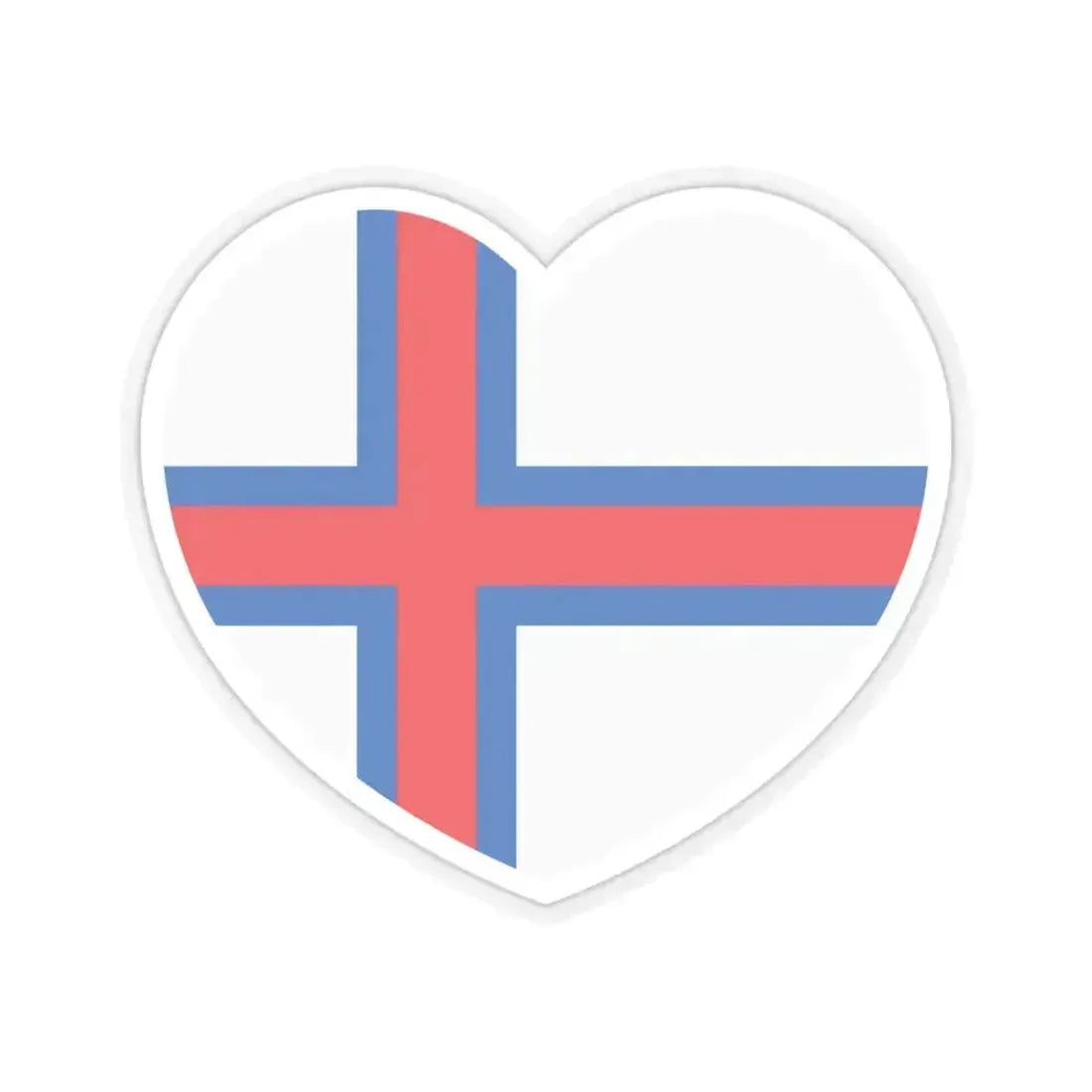 Heart Flag of the Faroe Islands - STICKER Vinyl Kiss-Cut Decal 6 Inch Transparent - The Sticker Space