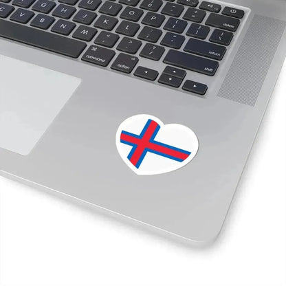 Heart Flag of the Faroe Islands - STICKER Vinyl Kiss-Cut Decal - The Sticker Space
