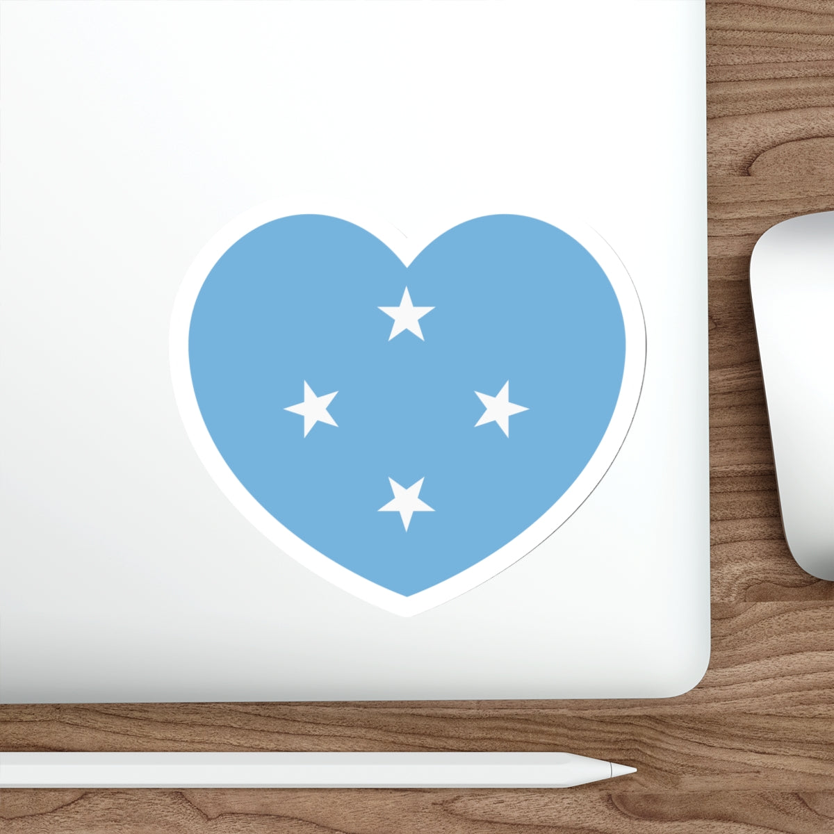 Heart Flag of the Federated States of Micronesia - STICKER Vinyl Die-Cut Decal-The Sticker Space