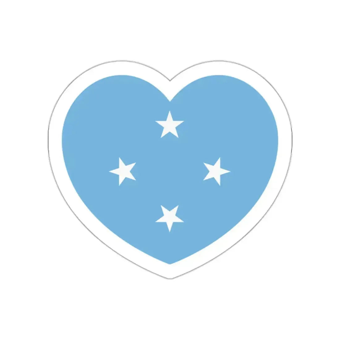 Heart Flag of the Federated States of Micronesia - STICKER Vinyl Die-Cut Decal White Die-Cut 2 Inch - The Sticker Space