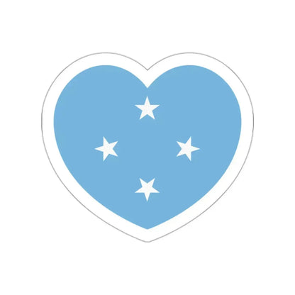 Heart Flag of the Federated States of Micronesia - STICKER Vinyl Die-Cut Decal White Die-Cut 2 Inch - The Sticker Space