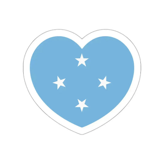 Heart Flag of the Federated States of Micronesia - STICKER Vinyl Die-Cut Decal White Die-Cut 2 Inch - The Sticker Space