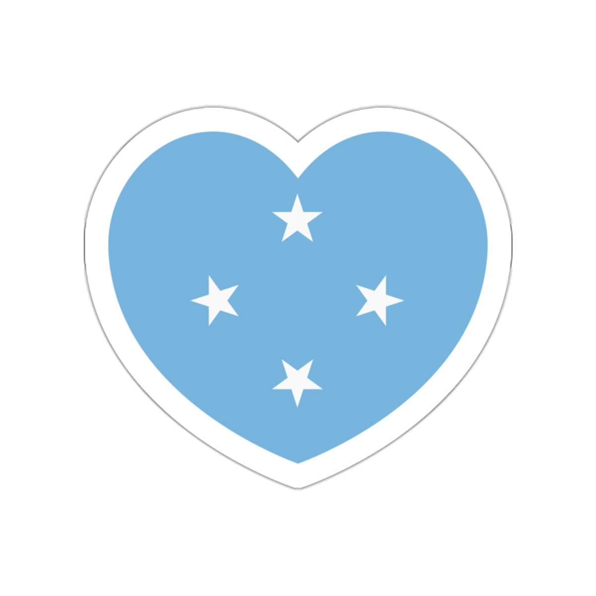 Heart Flag of the Federated States of Micronesia - STICKER Vinyl Die-Cut Decal-White-The Sticker Space