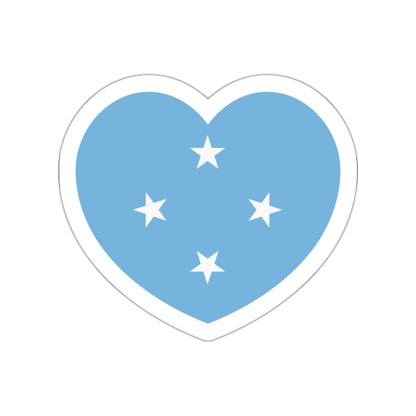 Heart Flag of the Federated States of Micronesia - STICKER Vinyl Die-Cut Decal-White-The Sticker Space