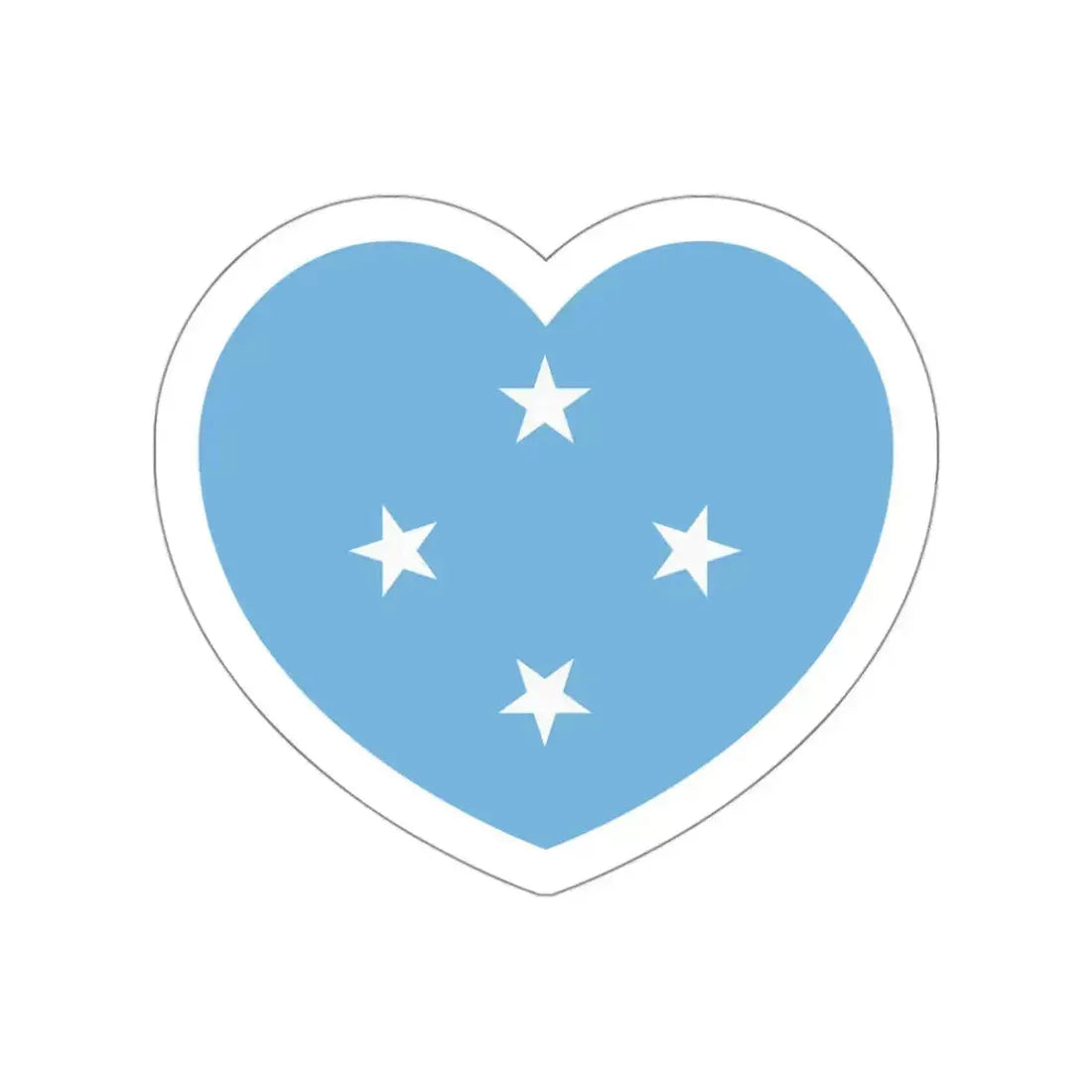 Heart Flag of the Federated States of Micronesia - STICKER Vinyl Die-Cut Decal White Die-Cut 3 Inch - The Sticker Space