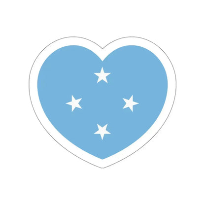 Heart Flag of the Federated States of Micronesia - STICKER Vinyl Die-Cut Decal White Die-Cut 3 Inch - The Sticker Space