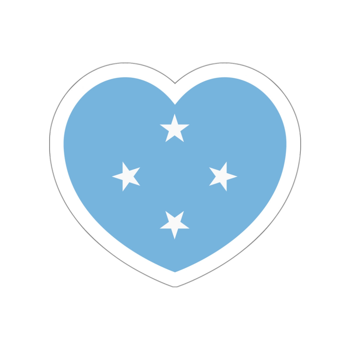 Heart Flag of the Federated States of Micronesia - STICKER Vinyl Die-Cut Decal-White-The Sticker Space