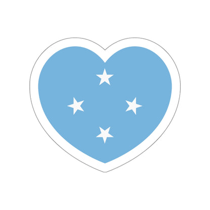 Heart Flag of the Federated States of Micronesia - STICKER Vinyl Die-Cut Decal-White-The Sticker Space