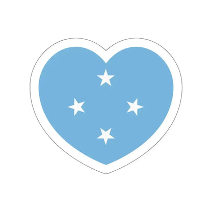 Heart Flag of the Federated States of Micronesia - STICKER Vinyl Die-Cut Decal White Die-Cut 4 Inch - The Sticker Space
