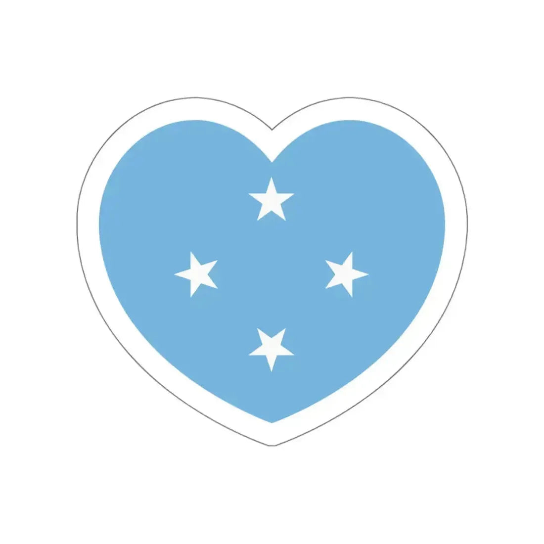 Heart Flag of the Federated States of Micronesia - STICKER Vinyl Die-Cut Decal White Die-Cut 5 Inch - The Sticker Space