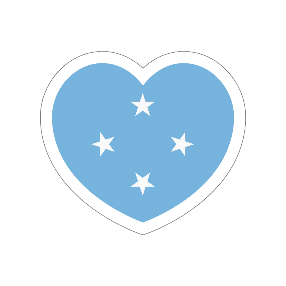 Heart Flag of the Federated States of Micronesia - STICKER Vinyl Die-Cut Decal-White-The Sticker Space